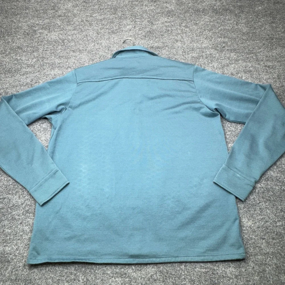 Vintage Adidas Originals Shirt Mens XL Blue Trefoil Overshirt Shacket Disco Y2K